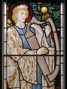 Waterford, St Michael et tous les anges, Morris & Co., Edward Burne-Jones, Roi David jouant de la harpe - Edward Burne Jones